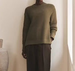 COTTON RIBBED CREWNECK - AMARA Clothing Boutique