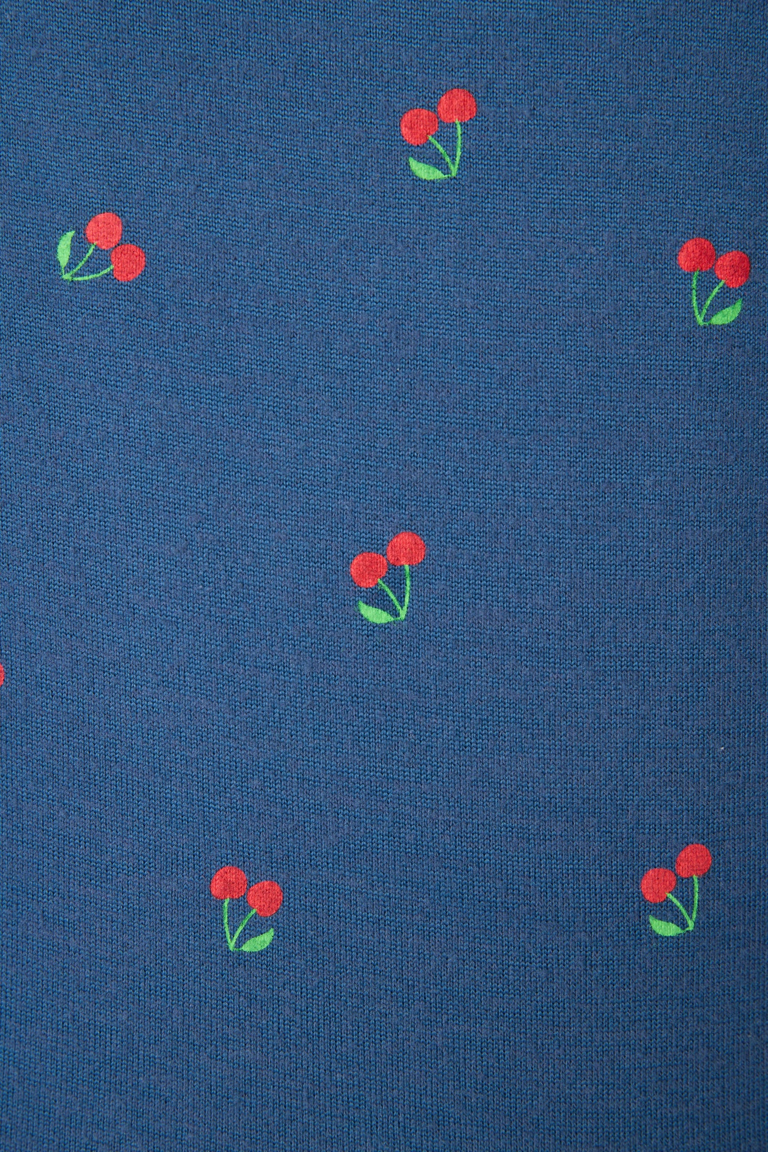 Star Spangled True Navy Cherry Print Long Sleeve Top