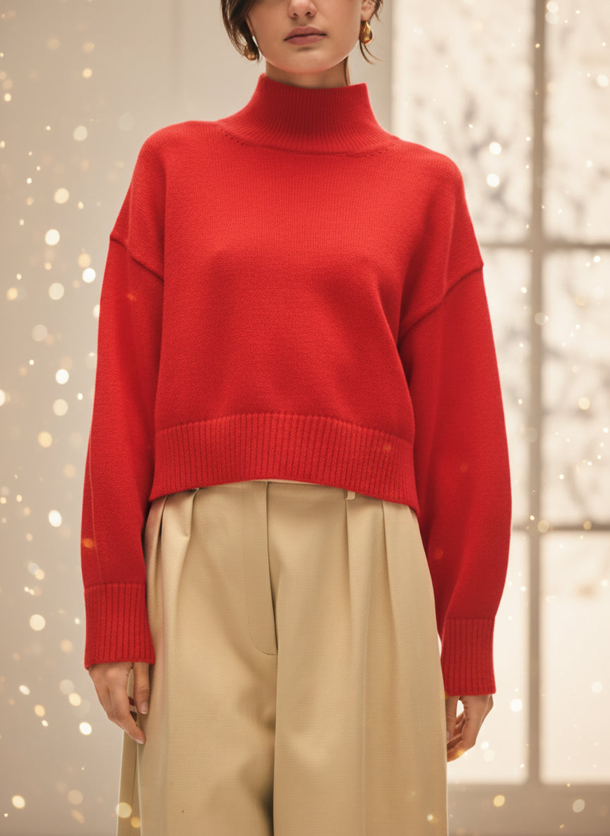 The Vienna Luxe Mock Neck Sweater