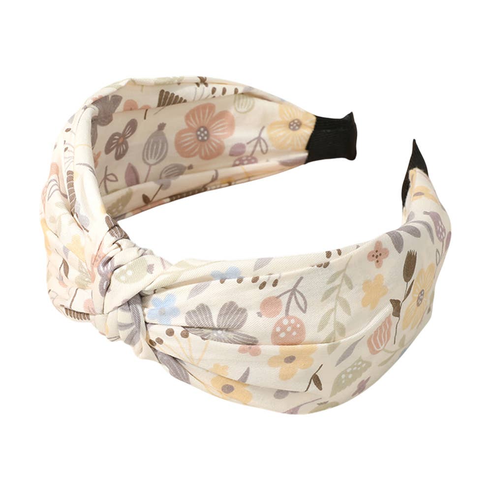 Flower Printed Knot Headband