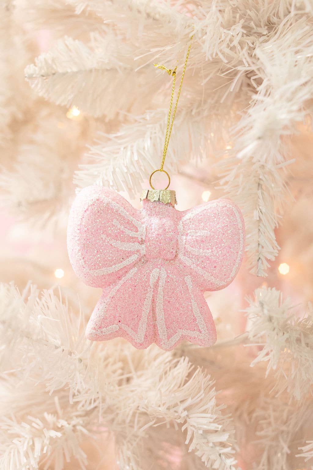 Blush & Sparkle Bow Christmas Ornament