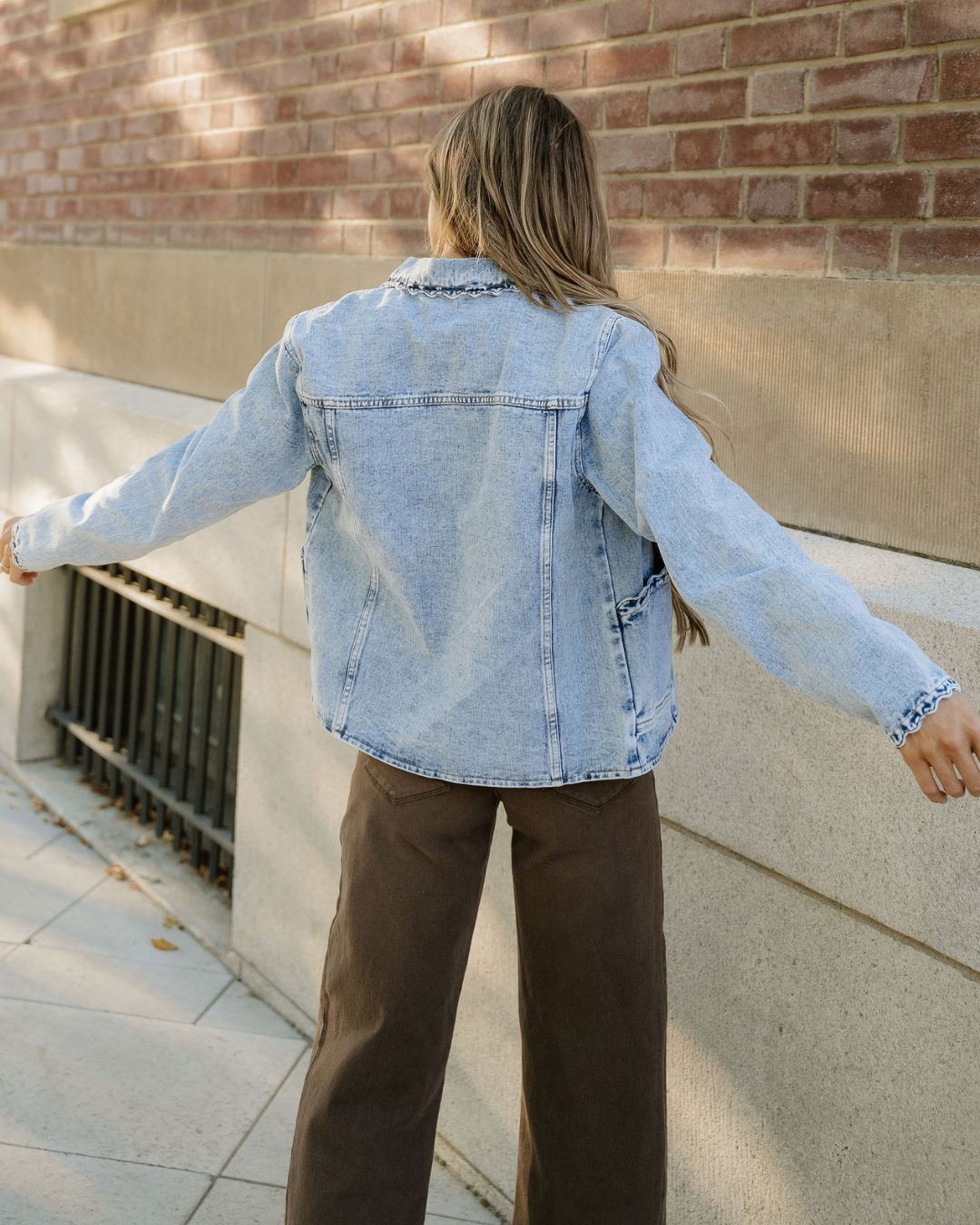 The Willow Scallop Denim Jacket