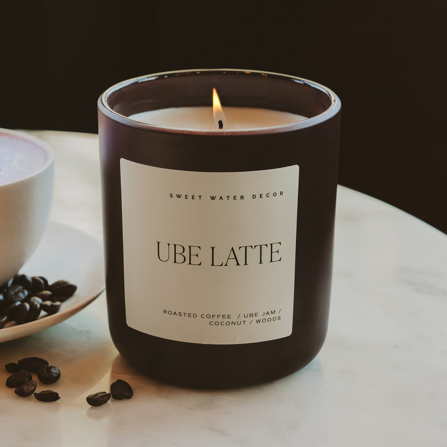*NEW* Ube Latte 15 oz Soy Candle, Brown Matte Jar