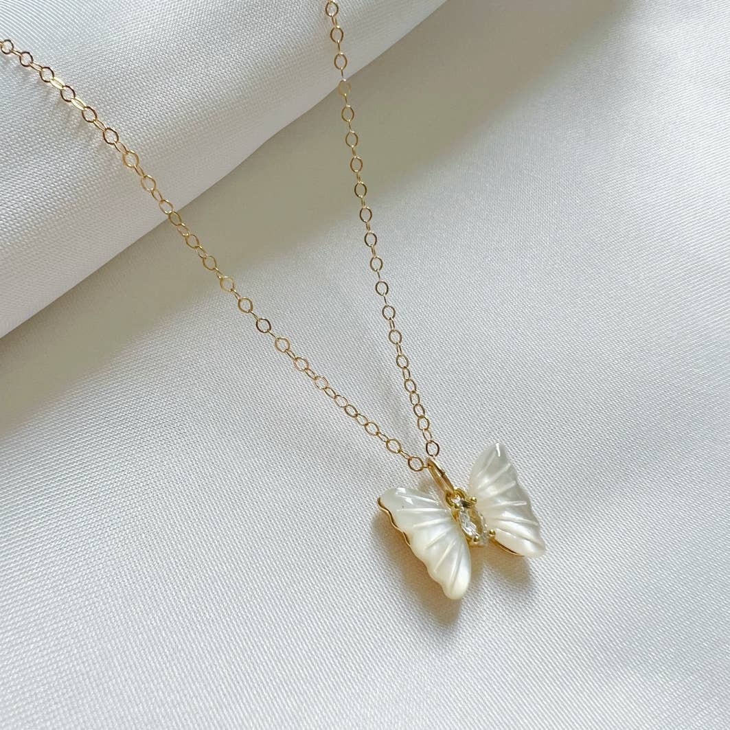 Butterfly Mother of Pearl Necklace
