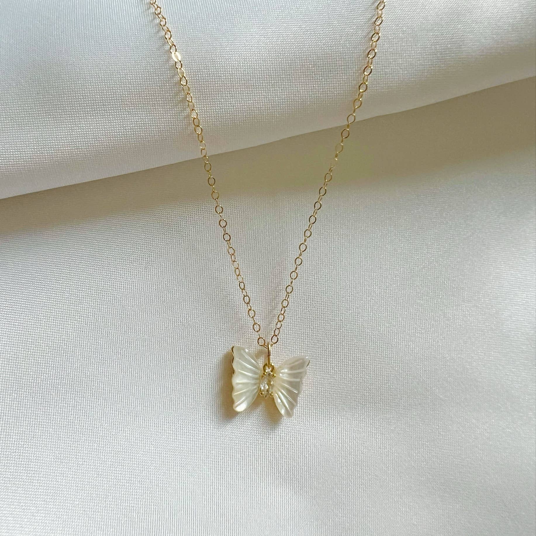 Butterfly Mother of Pearl Necklace