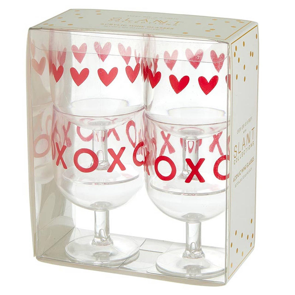 Acrylic Stackable Wine Glass - Valentine's Day - Set of 4