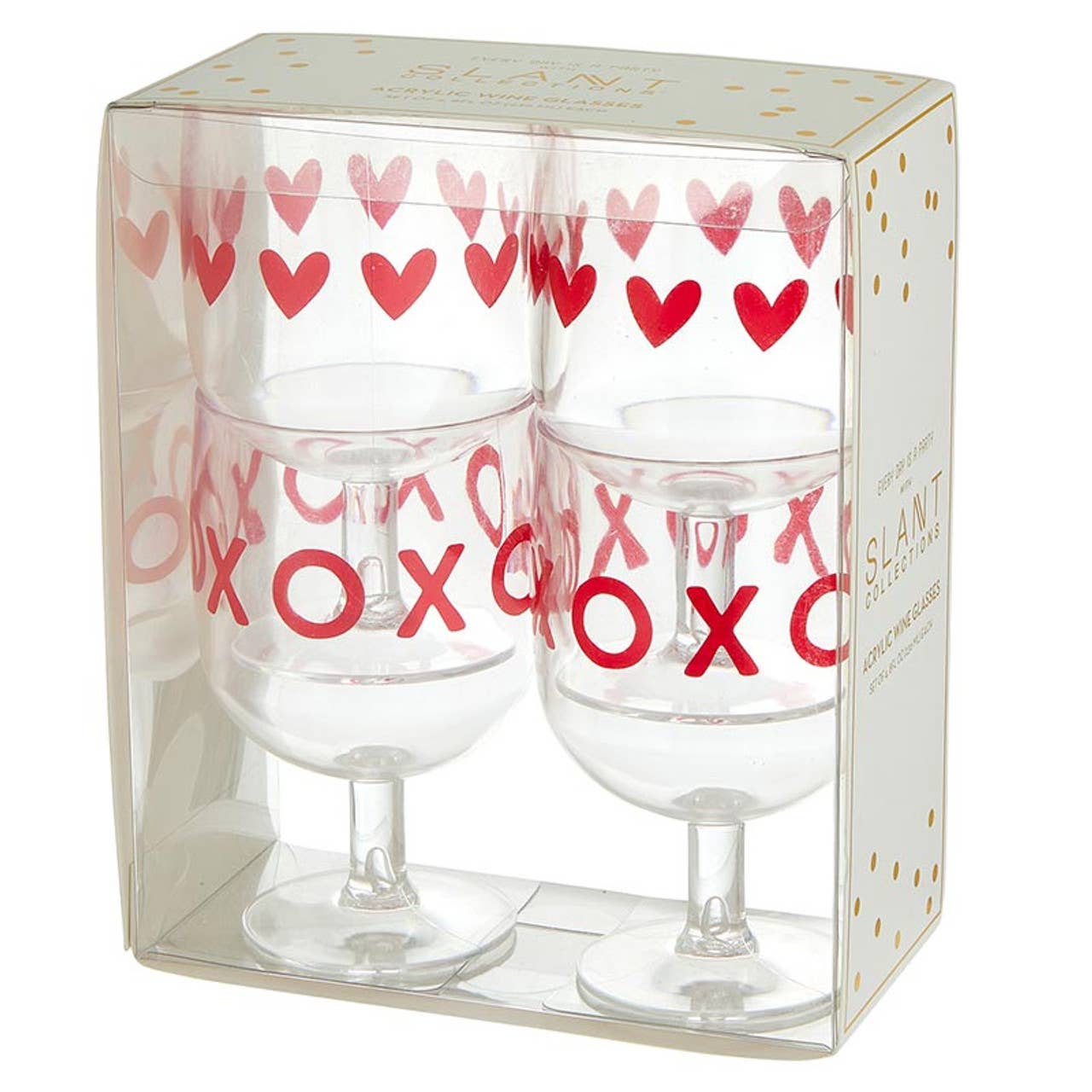 Acrylic Stackable Wine Glass - Valentine's Day - Set of 4