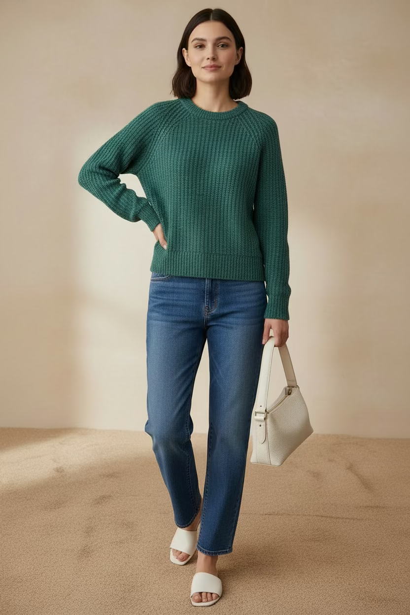CASHMERE MARLED CREWNECK
