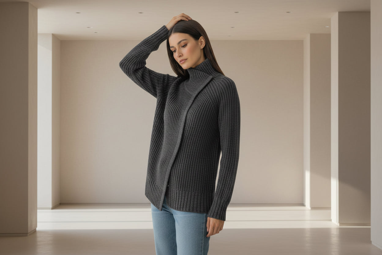 LOFTY BLEND RIBBED COATIGAN